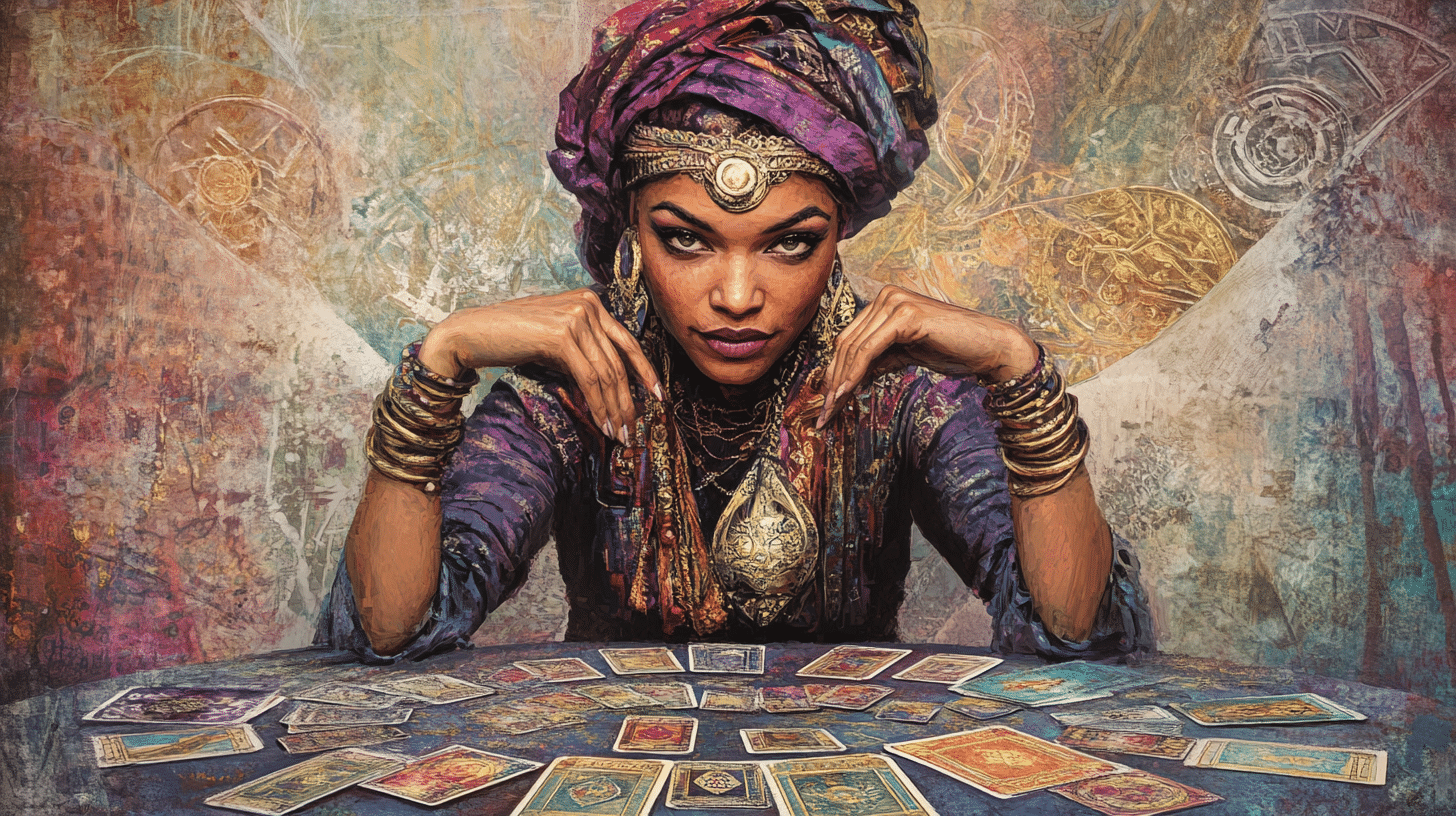 a fortune teller reads your cards