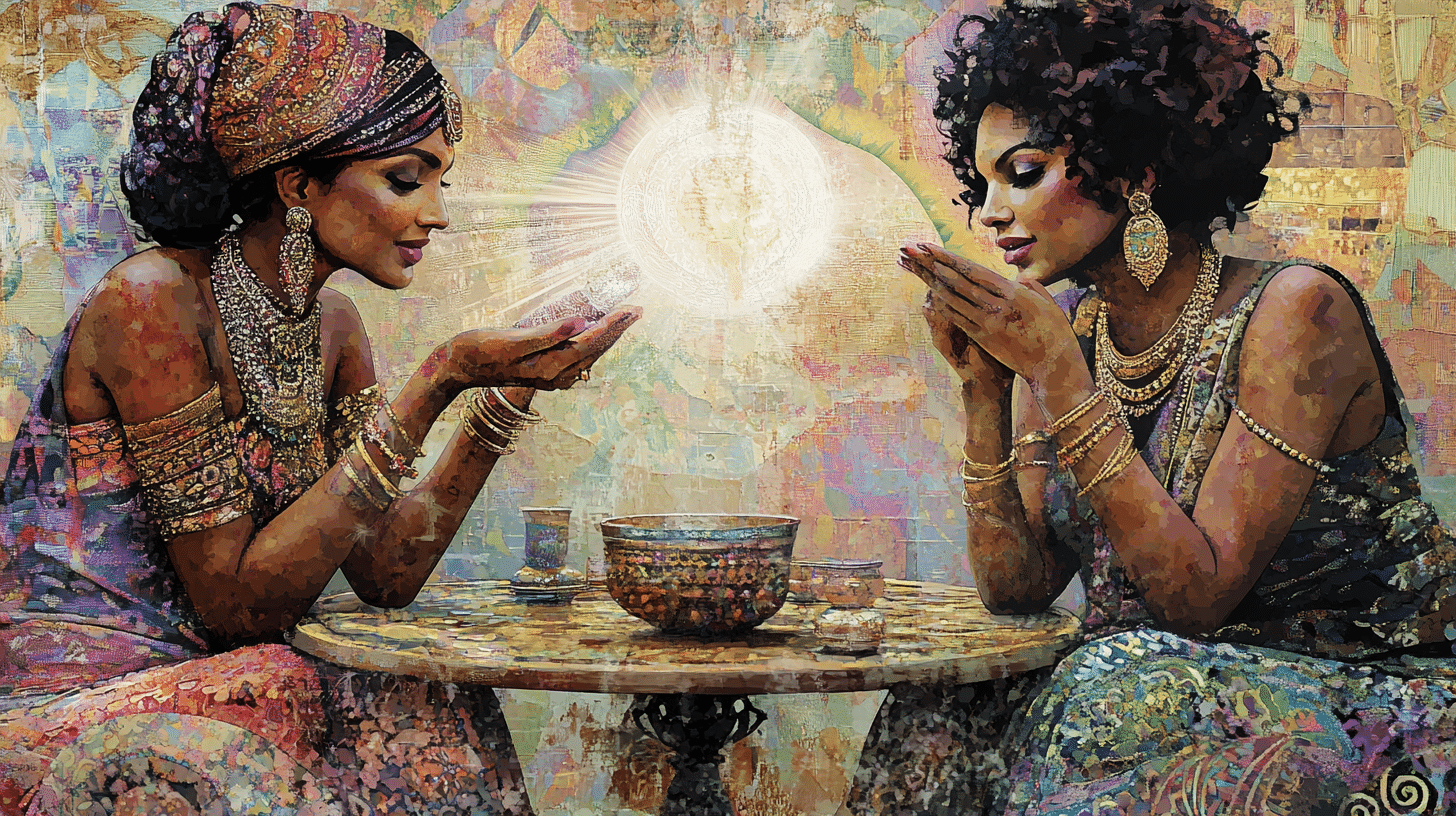 two women enjoying conversation