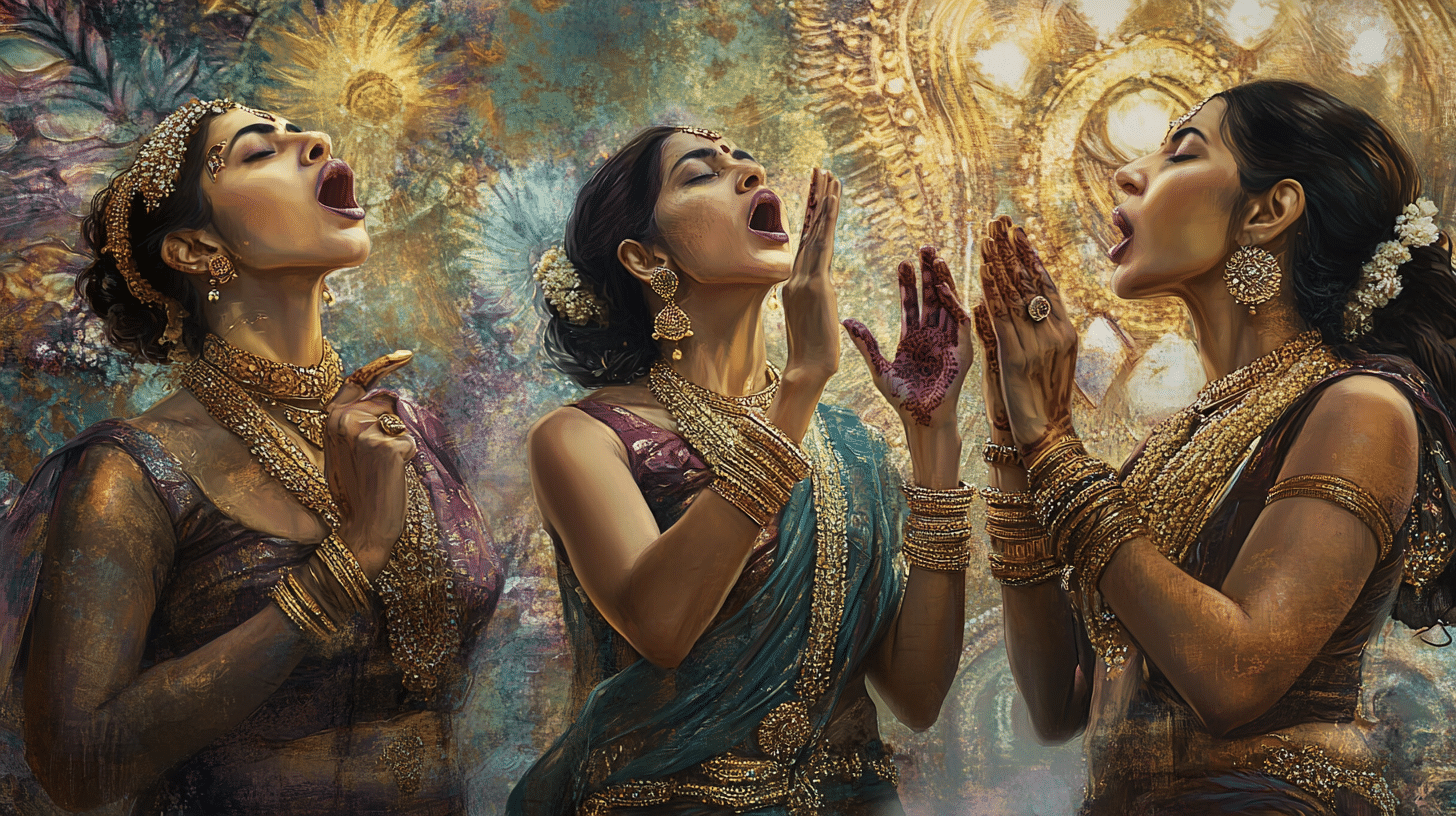 women chanting sanskrit mantra