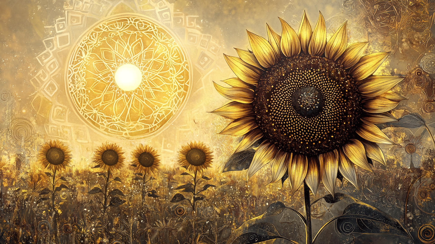 a sunflower among many